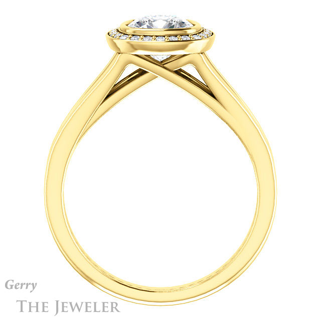 Cushion Cut Forever One Moissanite Engagement Ring #GTJ971-cushion-fo-y