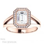 Emerald Cut Forever Brilliant Moissanite Engagement Ring #GTJ971-emerald-fb-r