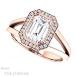 Emerald Cut Forever Brilliant Moissanite Engagement Ring #GTJ971-emerald-fb-r