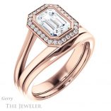 Emerald Cut Forever Brilliant Moissanite Engagement Ring #GTJ971-emerald-fb-r