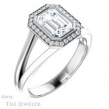 Emerald Cut Forever Brilliant Moissanite Engagement Ring #GTJ971-emerald-fb-w