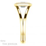 Emerald Cut Forever One Moissanite Engagement Ring #GTJ971-emerald-fb-y 3 Emerald Cut Forever Brilliant Moissanite Engagement Ring #GTJ971-emerald-fb-y