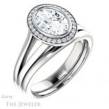 Oval Shaped Forever One Moissanite Engagement Ring #GTJ971-oval-fo-w 6 Oval Shaped Forever One Moissanite Engagement Ring #GTJ971-oval-fo-w