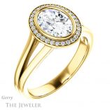 Oval Shaped Forever One Moissanite Engagement Ring #GTJ971-oval-fo-y