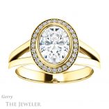 Oval Shaped Forever One Moissanite Engagement Ring #GTJ971-oval-fo-y