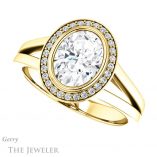 Oval Shaped Forever One Moissanite Engagement Ring #GTJ971-oval-fo-y