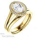 Oval Shaped Forever One Moissanite Engagement Ring #GTJ971-oval-fo-y