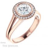 Round Cut Forever One Moissanite Engagement Ring #GTJ971-round-fo-r