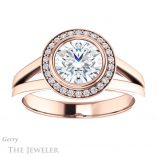 Round Cut Forever One Moissanite Engagement Ring #GTJ971-round-fo-r