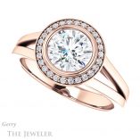 Round Cut Forever One Moissanite Engagement Ring #GTJ971-round-fo-r