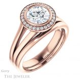 Round Cut Forever One Moissanite Engagement Ring #GTJ971-round-fo-r