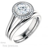 Round Cut Forever One Moissanite Engagement Ring #GTJ971-round-fo-w 6 Round Cut Forever One Moissanite Engagement Ring #GTJ971-round-fo-w
