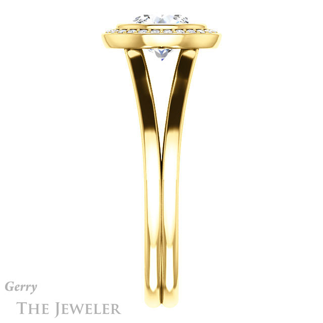 Round Cut Forever One Moissanite Engagement Ring #GTJ971-round-fo-y