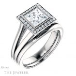 Princess Cut Forever One Moissanite Engagement Ring #GTJ971-square-fo-w