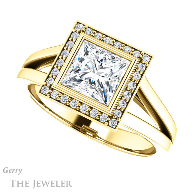 Princess Cut Forever One Moissanite Engagement Ring #GTJ971-square-fo-y 5 Princess Cut Forever One Moissanite Engagement Ring #GTJ971-square-fo-y