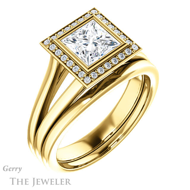 Princess Cut Forever One Moissanite Engagement Ring #GTJ971-square-fo-y 6 Princess Cut Forever One Moissanite Engagement Ring #GTJ971-square-fo-y