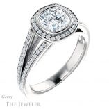 Cushion Cut Forever One Moissanite Engagement Ring #GTJ973-cushion-fo-w