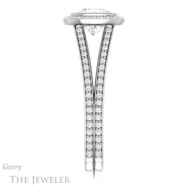 Cushion Cut Forever One Moissanite Engagement Ring #GTJ973-cushion-fo-w