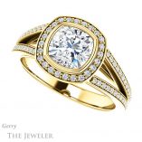 Cushion Cut Forever One Moissanite Engagement Ring #GTJ973-cushion-fo-y