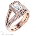 Emerald Cut Forever One Moissanite Engagement Ring #GTJ973-emerald-fb-r 6 Emerald Cut Forever Brilliant Moissanite Engagement Ring #GTJ973-emerald-fb-r