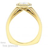 Emerald Cut Forever One Moissanite Engagement Ring #GTJ973-emerald-fb-y 2 Emerald Cut Forever Brilliant Moissanite Engagement Ring #GTJ973-emerald-fb-y