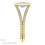 Emerald Cut Forever One Moissanite Engagement Ring #GTJ973-emerald-fb-y 3 Emerald Cut Forever Brilliant Moissanite Engagement Ring #GTJ973-emerald-fb-y
