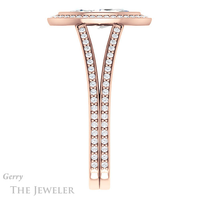 Marquise Cut Forever One Moissanite Engagement Ring #GTJ973-marquise-fb-r 3 Marquise Cut Forever Brilliant Moissanite Engagement Ring #GTJ973-marquise-fb-r