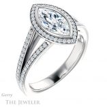 Marquise Cut Forever Brilliant Moissanite Engagement Ring #GTJ973-marquise-fb-w