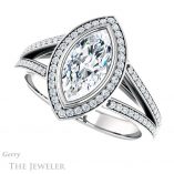 Marquise Cut Forever Brilliant Moissanite Engagement Ring #GTJ973-marquise-fb-w