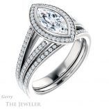 Marquise Cut Forever Brilliant Moissanite Engagement Ring #GTJ973-marquise-fb-w