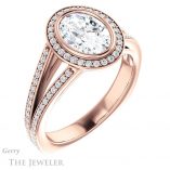 Oval Shaped Forever One Moissanite Engagement Ring #GTJ973-oval-fo-r