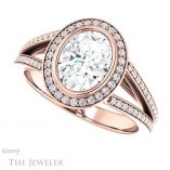 Oval Shaped Forever One Moissanite Engagement Ring #GTJ973-oval-fo-r
