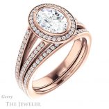 Oval Shaped Forever One Moissanite Engagement Ring #GTJ973-oval-fo-r