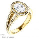 Oval Shaped Forever One Moissanite Engagement Ring #GTJ973-oval-fo-y