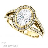 Oval Shaped Forever One Moissanite Engagement Ring #GTJ973-oval-fo-y