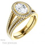 Oval Shaped Forever One Moissanite Engagement Ring #GTJ973-oval-fo-y