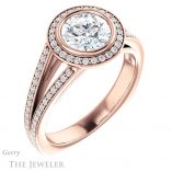 Round Cut Forever One Moissanite Engagement Ring #GTJ973-round-fo-r