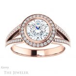 Round Cut Forever One Moissanite Engagement Ring #GTJ973-round-fo-r