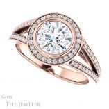 Round Cut Forever One Moissanite Engagement Ring #GTJ973-round-fo-r