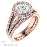 Round Cut Forever One Moissanite Engagement Ring #GTJ973-round-fo-r