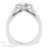 Round Cut Forever One Moissanite Engagement Ring #GTJ973-round-fo-w
