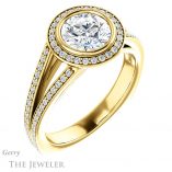 Round Cut Forever One Moissanite Engagement Ring #GTJ973-round-fo-y