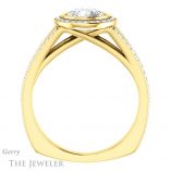 Round Cut Forever One Moissanite Engagement Ring #GTJ973-round-fo-y