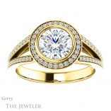 Round Cut Forever One Moissanite Engagement Ring #GTJ973-round-fo-y