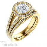 Round Cut Forever One Moissanite Engagement Ring #GTJ973-round-fo-y