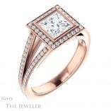 Princess Cut Forever One Moissanite Engagement Ring #GTJ973-square-fo-r 4 Princess Cut Forever One Moissanite Engagement Ring #GTJ973-square-fo-r
