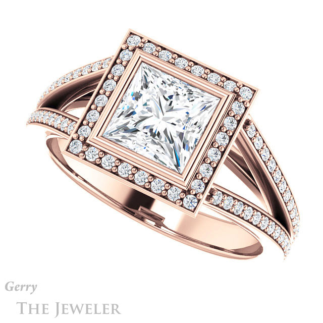 Princess Cut Forever One Moissanite Engagement Ring #GTJ973-square-fo-r 5 Princess Cut Forever One Moissanite Engagement Ring #GTJ973-square-fo-r