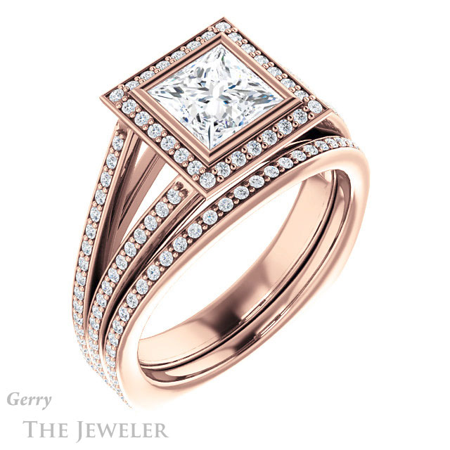 Princess Cut Forever One Moissanite Engagement Ring #GTJ973-square-fo-r 6 Princess Cut Forever One Moissanite Engagement Ring #GTJ973-square-fo-r