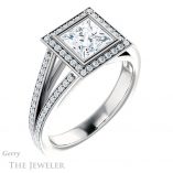 Princess Cut Forever One Moissanite Engagement Ring #GTJ973-square-fo-w