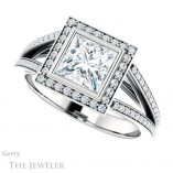 Princess Cut Forever One Moissanite Engagement Ring #GTJ973-square-fo-w